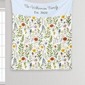 Modern Watercolor Wildflower Pattern Personalized Fleecedecke