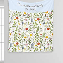 Modern Watercolor Wildflower Pattern Personalized Fleecedecke