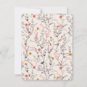 Modern Watercolor Wildflowers Pink Monogram & Name Mitteilungskarte (Rückseite)