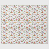 Modern Watercolor Winter Christmas Objects Pattern Geschenkpapier (Flach)