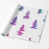 Modern Watercolor Winter Pine PurpleTree Weihnacht Geschenkpapier (Ungerollt)