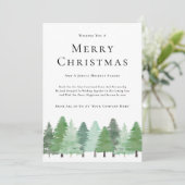 Modern Watercolor Woodland Weihnachten (Stehend Vorderseite)