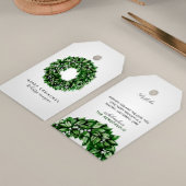 Modern Watercolor Wreath Custom Message Christmas Geschenkanhänger