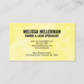 Modern Watercolor Yellow Monogram Visitenkarte (Rückseite)