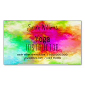 Modern Watercolor Yoga Magnetische Visitenkarte (Vorderseite)
