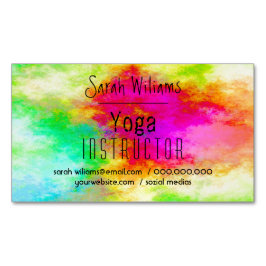 Modern Watercolor Yoga Magnetische Visitenkarte