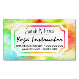 Modern Watercolor Yoga Magnetische Visitenkarte