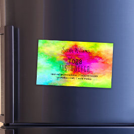 Modern Watercolor Yoga Magnetische Visitenkarte