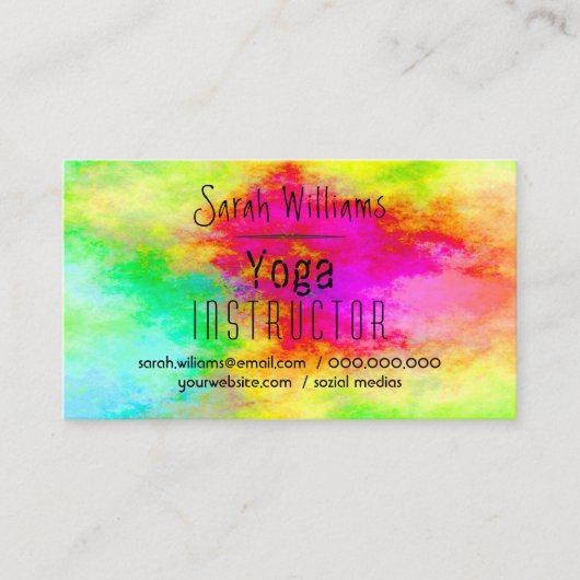Modern Watercolor Yoga Visitenkarte (Vorderseite)