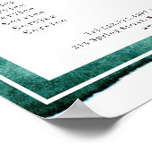 Modern Watercolour Abstrakt Weiß Grün Poster (Ecke)