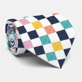 Modern Watercolour Checkerboard Krawatte (Gerollt)