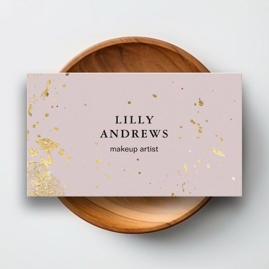 Modern Watercolour Gold ( Imitat) Dusty Rose Visitenkarte