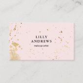 Modern Watercolour Gold ( Imitat) Rosa Visitenkarte (Vorderseite)