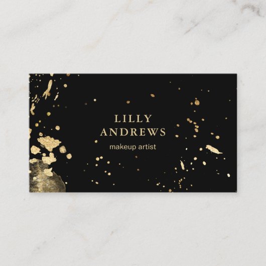 Modern Watercolour Weiß, Schwarz, Gold ( Imitat) Visitenkarte (Vorderseite)