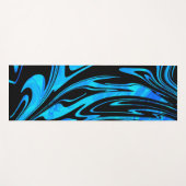 Modern Wave Aqua Black Yogamatte (Vorderseite (Horizontal))