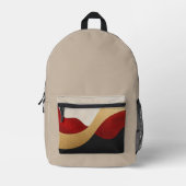 Modern Wave Gold Red Black  Bedruckter Rucksack (Vorderseite)