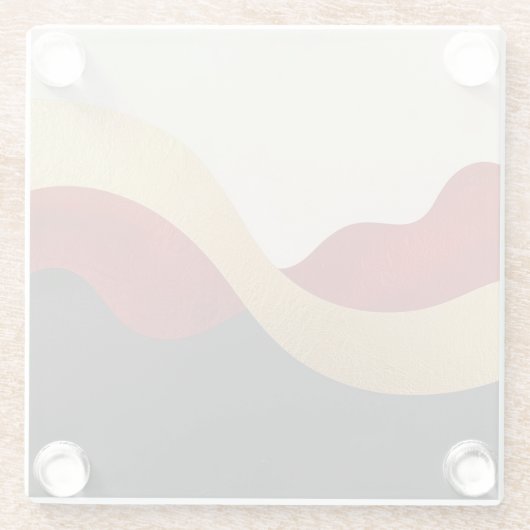 Modern Wave Gold Red Black  Glasuntersetzer (Rückseite)