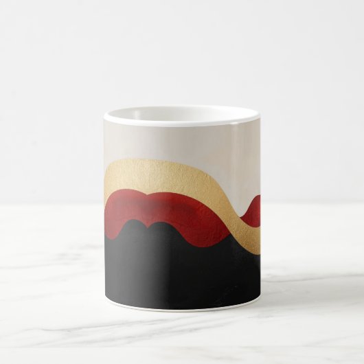 Modern Wave Gold Red Black  Kaffeetasse (Mittel)