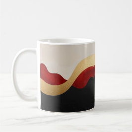 Modern Wave Gold Red Black  Kaffeetasse