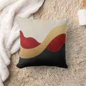 Modern Wave Gold Red Black  Kissen (Decke)