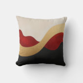 Modern Wave Gold Red Black  Kissen (Vorderseite)