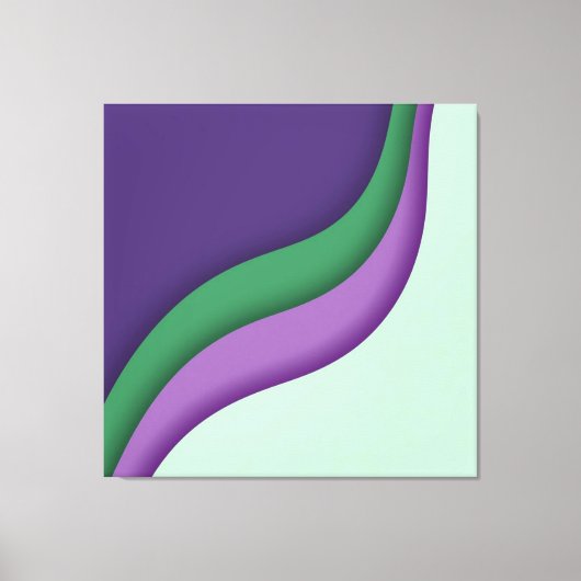 Modern Wave Purple Green  Leinwanddruck (Vorderseite)