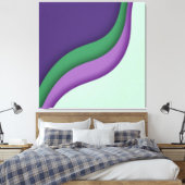 Modern Wave Purple Green  Leinwanddruck (Insitu (Schlafzimmer))