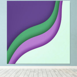 Modern Wave Purple Green  Leinwanddruck