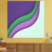 Modern Wave Purple Green  Leinwanddruck (Insitu (Wohnzimmer))