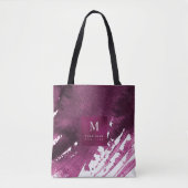 Modern Waves, Burgund Wasserfarbe gebürstet Tasche (Vorderseite)