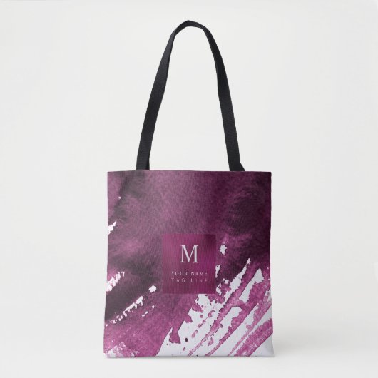 Modern Waves, Burgund Wasserfarbe gebürstet Tasche (Vorderseite)