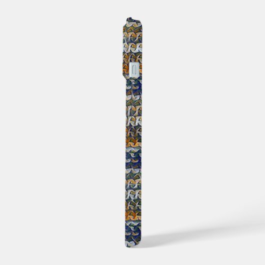 Modern wavy abstract geometric pattern 1288 iPhone 15 hülle (Linke Seite)