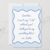 Modern Wavy Border etwas Blue Custom Vorschlag Mitteilungskarte (Vorderseite)