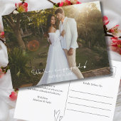 Modern We are Verlobt Heart Verlobung Info Foto Postkarte