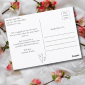 Modern We are Verlobt Heart Verlobung Info Foto Postkarte