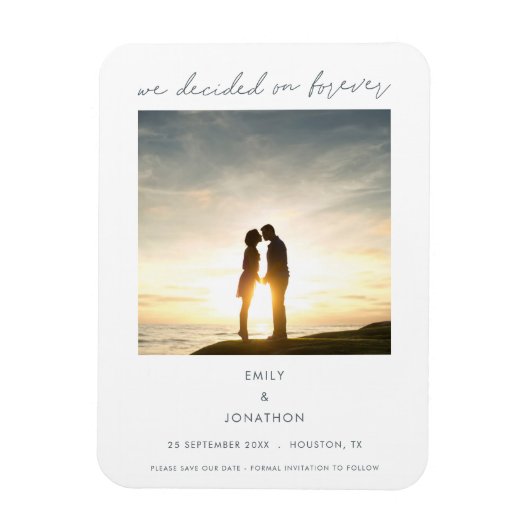 Modern We Decided on Forever Foto Save The Date Magnet (Vertikal)