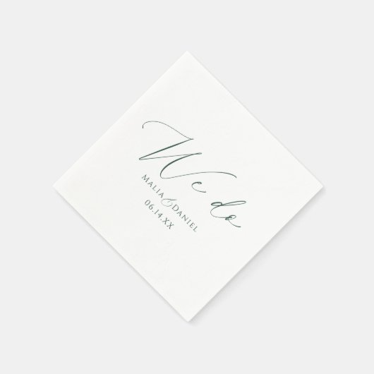 Modern We Do Couples Names Script Wedding Serviette (Ecke)