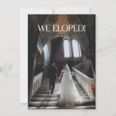 Modern "We Eloped!" 2-Photo Elegant Wedding Ankündigung (Vorderseite)