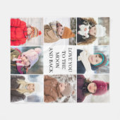 Modern We Love You 8 Photo Collage Fleecedecke (Vorderseite (Horizontal))
