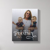 Modern We Love You Grandma Photo Personalized Leinwanddruck (Vorderseite)