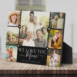 Modern We Love You MIMI Familienfoto-Collage-Plake Fotoplatte