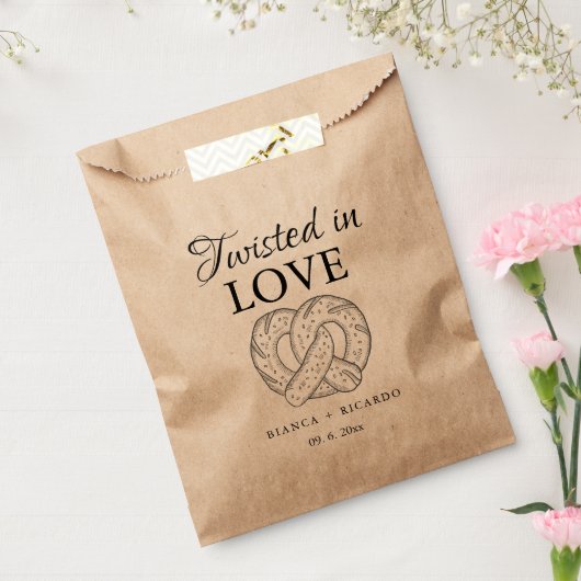 Modern We tied the knot pretzel favor bag wedding  Geschenktütchen (Versiegelt)