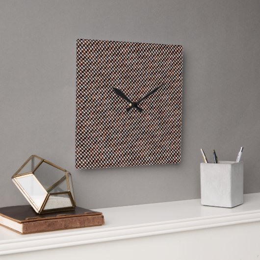 Modern weave abstract geometric pattern 1277 quadratische wanduhr (Büro)