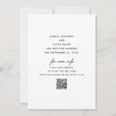 Modern Website QR Code Flat Save the Date Card (Rückseite)