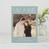 Modern Website QR Code Flat Save the Date Card (Stehend Vorderseite)