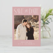 Modern Website QR Code Flat Save the Date Card (Stehend Vorderseite)