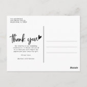 Modern Wedding 3 Foto Collage Vielen Dank Postkarte (Rückseite)