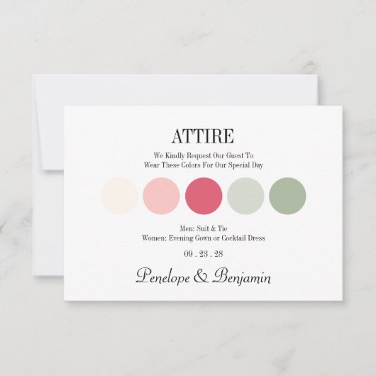 Modern Wedding Attire Dress Code Enclosure Card (Vorderseite)