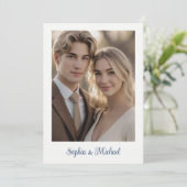 Modern Wedding Card Thank You Card Photo  Dankeskarte (Stehend Vorderseite)