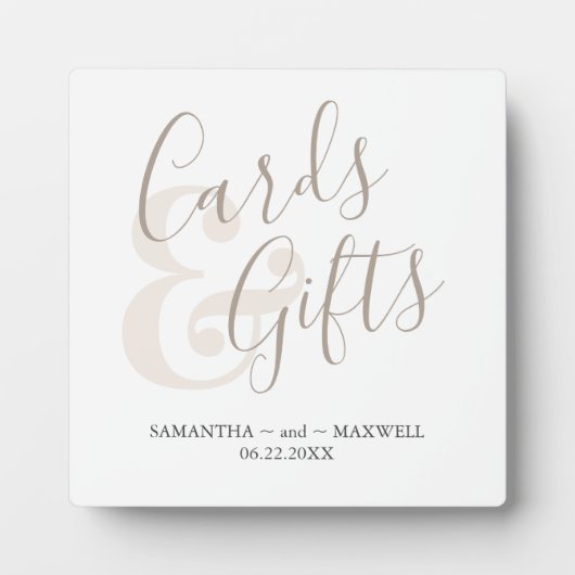 Modern Wedding Cards & Ohrts Sign Fotoplatte (Vorderseite)